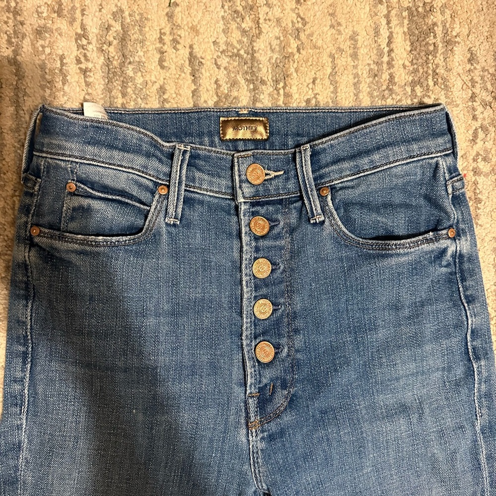 MOTHER The Pixie Dazzler Ankle Fray Straight Jeans - Picture 3 of 11